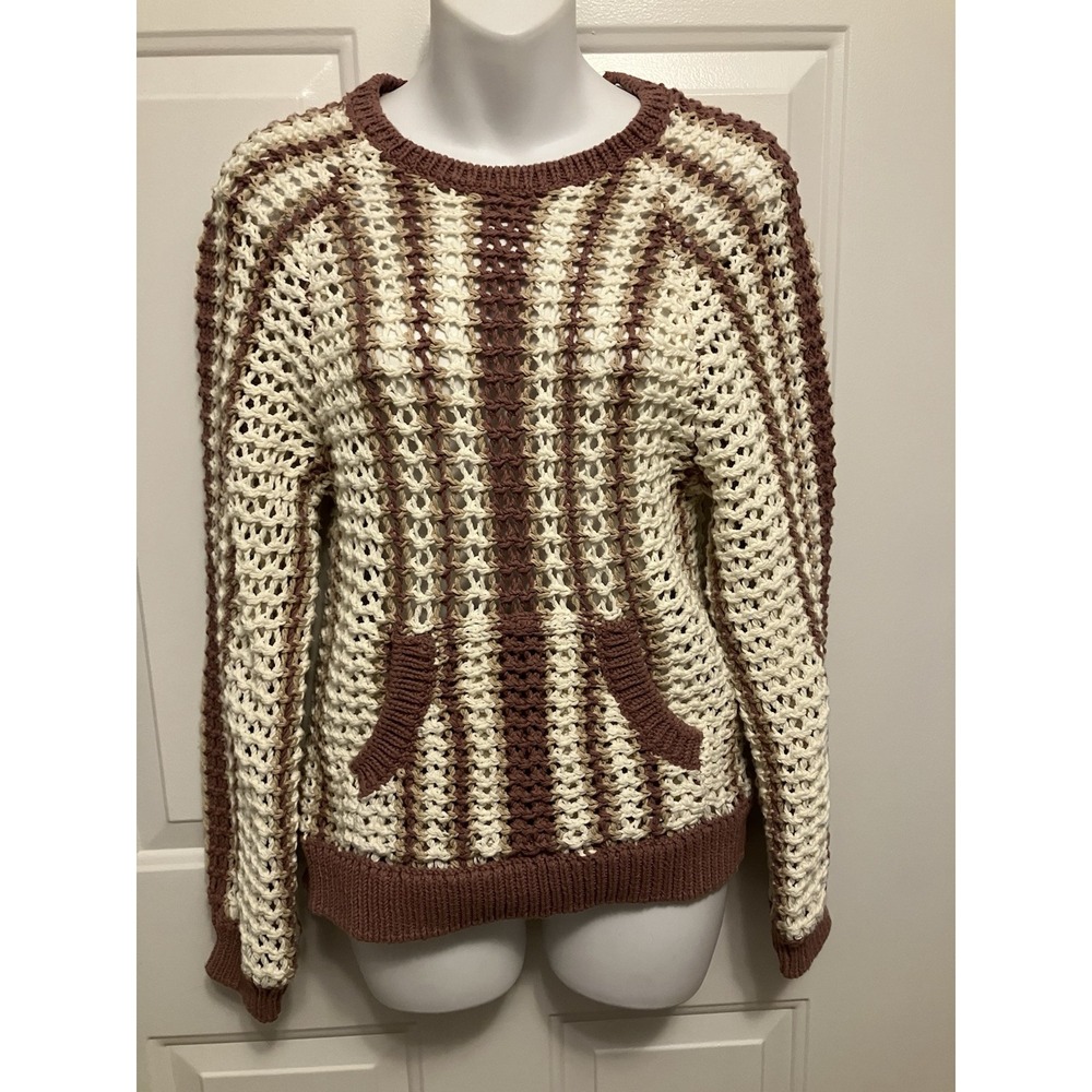 NWT Free People Women's Dayton Crochet Sweater Size Small Beach Open Knit